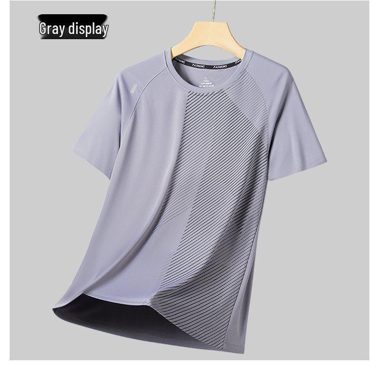 Men’s Summer Ice Silk Quick-Dry Loose Fit Short Sleeve T-Shirt