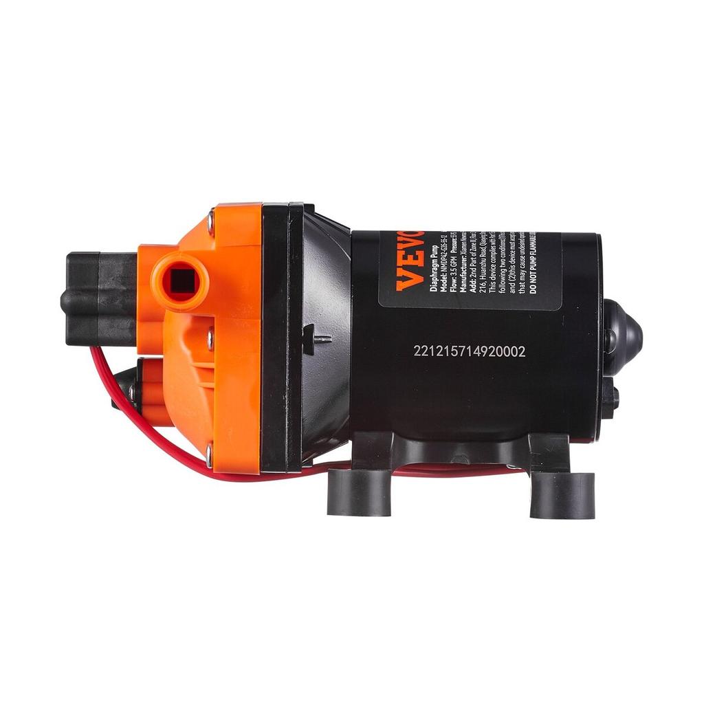 Water Diaphragm Pump, 13.25 liters, 55 PSI Rated Pressure (40-80 PSI Adjustable), 12.7mm MNPT Self Priming Sprayer Pump with Pressure Switch for RV