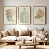 3pcs Frameless Bohemian Minimalist Abstract Is for Living Room,Neutral Tone Vertical Plant Printing,Bedroom Wall Art Decoration