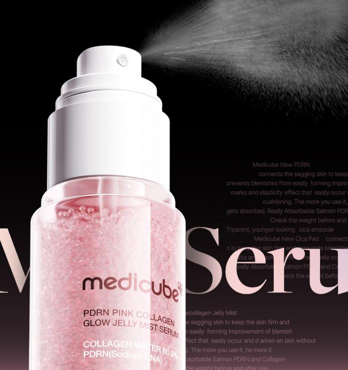 Medicube PDRN Pink Collagen Jelly Mist Serum 100ml – Stangrinantis ir drėkinantis švytėjimo purškiklis