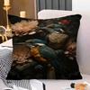 Vintage Vögel im Dschungel Blumen Leinwandmalerei Kissenbezug Kissenbezug Polsterung Sofa Überwurfkissen Heimdekor Kissenbezug