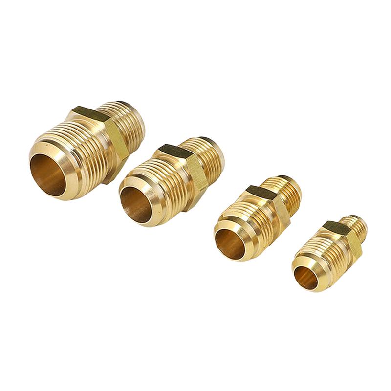 Equal Reducer Nipple Flare Tube Od 1/4" 5/16" 3/8" 1/2" 5/8" 3/4" 7/8" Sae-Standard Brass Pipe Fitting Connector Air Coniditoner