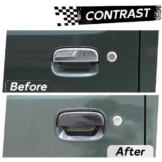TESIN Car Door Handle Bowl Decoration Cover Stickers for Suzuki Jimny 2007-2012 2013 2014 2015 2016 2017 Exterior Accessories