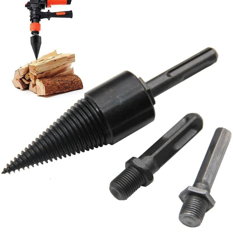 4pc 32mm Blackened Interchangeable Handle Chopping Drill Bit Electric Drill Electric Hammer Machine Tool Set for Breaking Wood