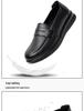 Chaussures de travail antidérapantes en cuir véritable pour maman - Noir, Semelle plate, Douces et confortables pour rester debout toute la journée