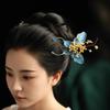 Beautiful Chinese Blue Ancient Hairpins Headwear Exquisite Fairy Side Clips  Hairstyle Tools
