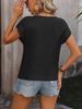 Women's Round Neck Short Sleeve Sweater with Embroidered Pocket Casual Knit Top Spring Summer Fashion 2024 Trendy T-Shirt Style Y2K Clothing
