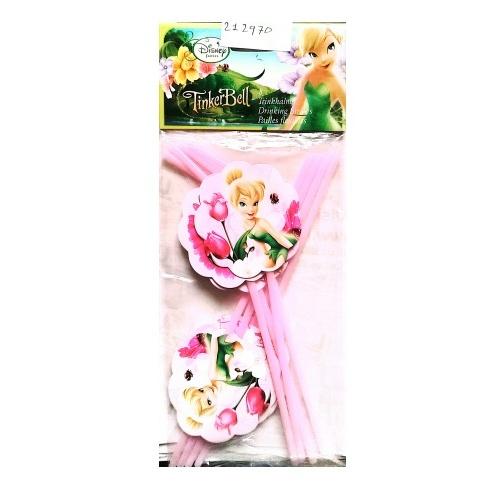 Tinkerbell Roses Disposable Straws (Pack of 8)