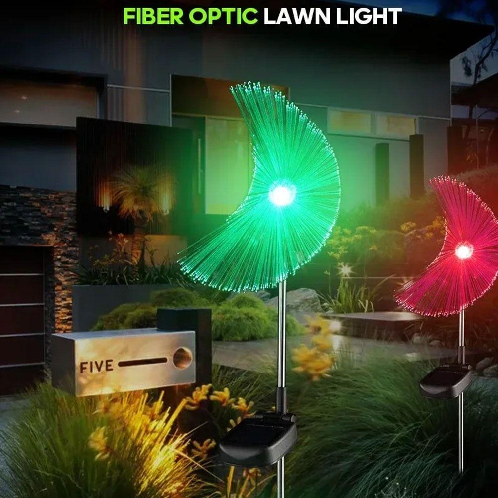 Energy Saving Fiber Optic LED Lamp Solar Powered Landscape Lawn Lamp Outdoor Solar Light  Community