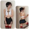 Sexy Lingerie Tight Strap Deep V-notch Hip Hugging Skirt Women's Halloween Costumes Babydoll Crotchless Cosplay Maid Sex Shop