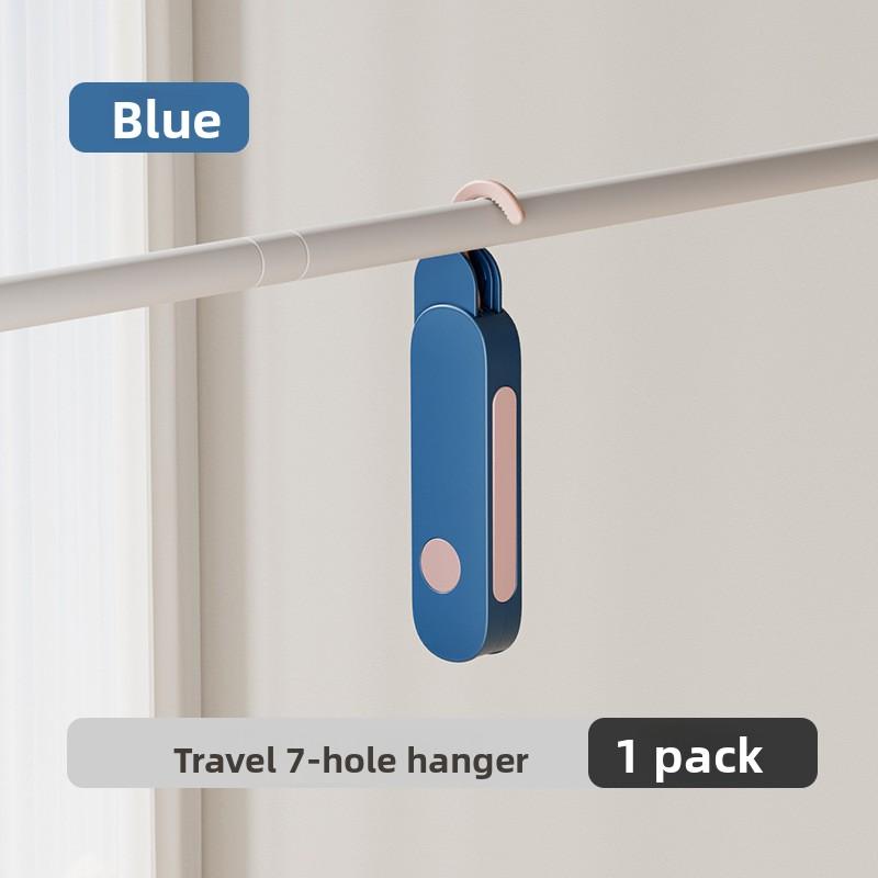 

7 Hole Folding Clothes Hanger Portable Travel Space Saving For Business Trip Hotel Cruise Suitcase Luggage синий