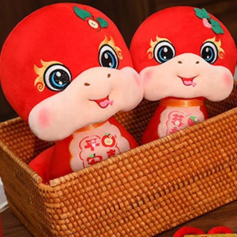 The God of Wealth Wealth Snake Year Mascot Toy Big Eyes Lucky Snake Doll Plushies  Home Decor