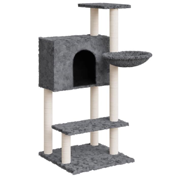 171599 vidaXL Arbre à chat avec griffoirs en sisal Gris foncé 108,5 cm