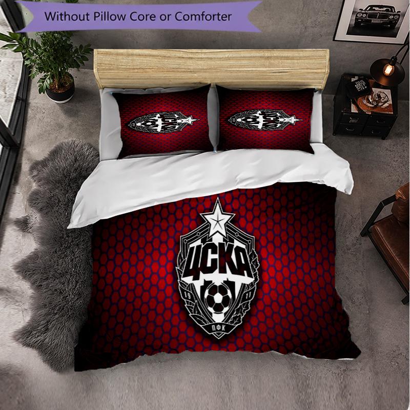 CSKA Moscow 3 Piece Bedding Set Soft Duvet Cover Set with Pillowcases Printed Bedroom Decor Set for Home