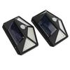 2 Pcs Solar Motion Sensor Light 4 Sided 100 LEDs High Brightness Waterproof Outdoor Solar Wall Lamp