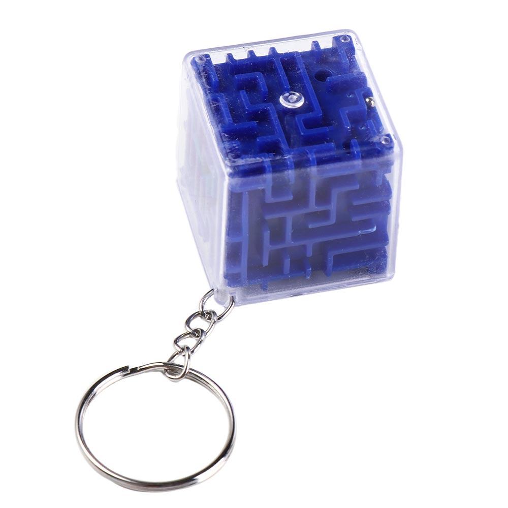 Six-sided 3D Maze Keychain Intelligence Rolling Ball Keychain Maze Toys Keyring  Party Favors