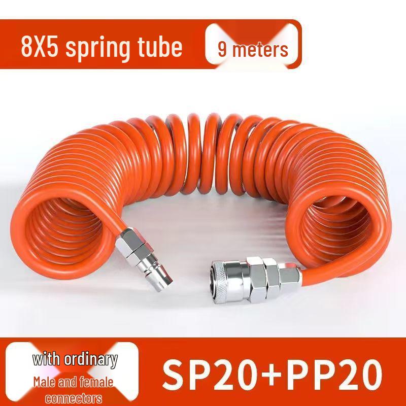 Hochdruck-Einziehbare Feder-Luftschlauch mit Schnellkupplungsanschlüssen