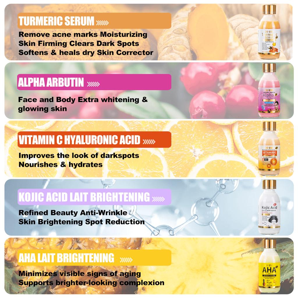 Arbutin Serum with Turmeric Extract Brightening Hydrating Facial Essence for Glowing Skin