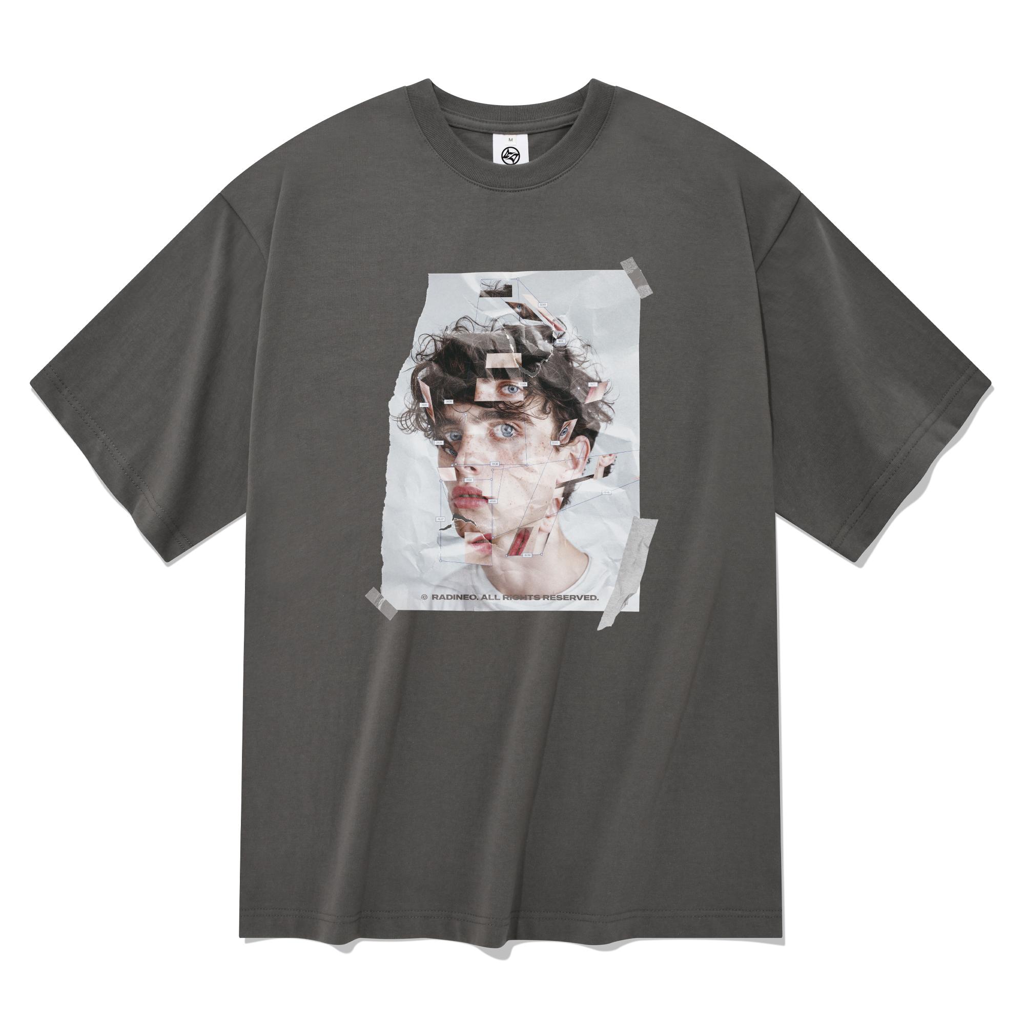 Radineo Face Short Sleeve T-Shirt Gray Gray (Gray)/L