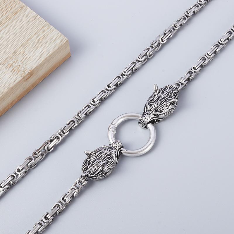 

Мужской кулон из нержавеющей стали в виде боевого топора с кельтским узлом викингов и металлической волчьей головой