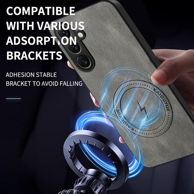 For Samsung Galaxy A06 A16 A36 A56 A07 A17 A37 A57 A15 A55 A14 A54 A52 A53 Case Magnetic PU Leather Protection Phone Back Cover