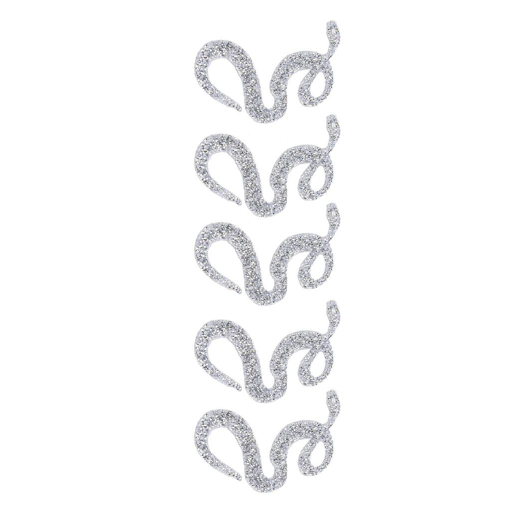 SnakE Shaped Rhinestones Trim Ribbon Mesh Wrap Roll   Clothing Accessories Applique (Silver)