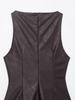 2025 Autumn/Winter Women's European & American Style Leather Effect Jumpsuit Puffy Dress