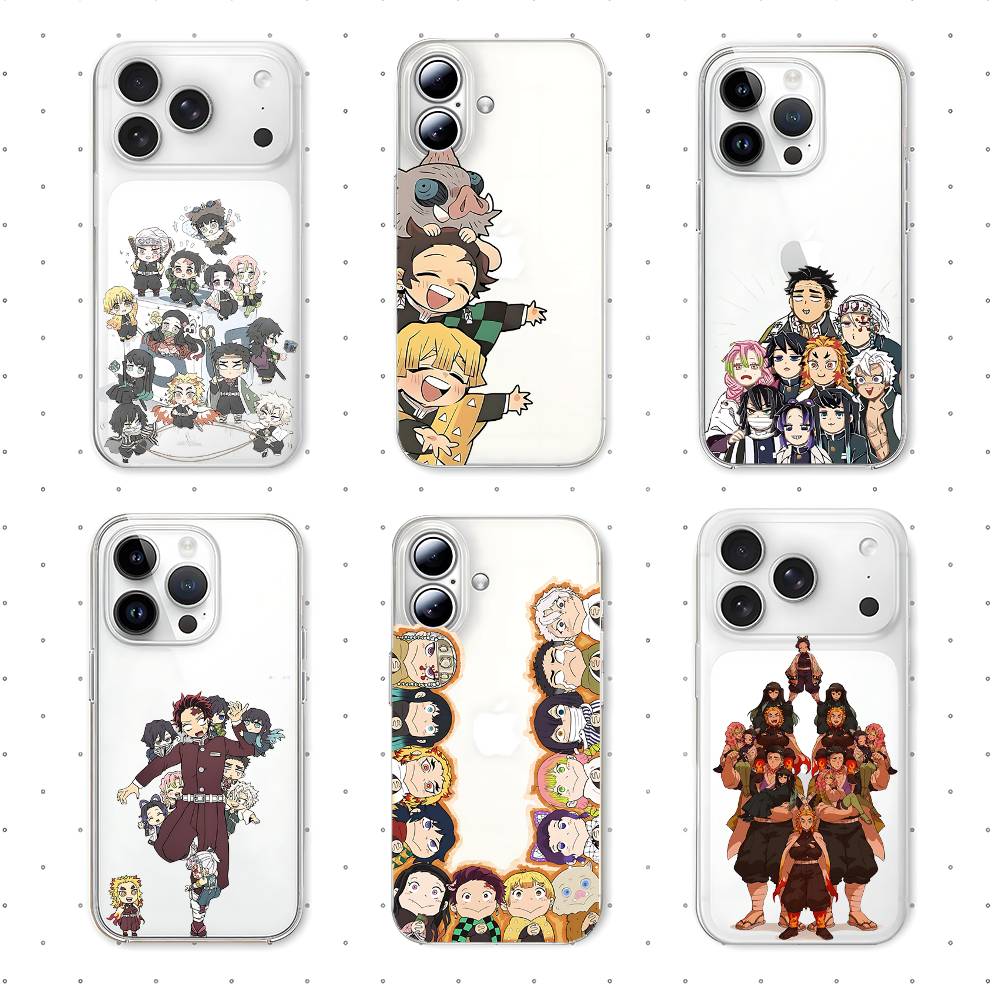 D-Demons S-Slayerds Phone Case For Iphone17 16 15 11 13 14 Pro Max 7 8 Plus X Xr Xs Max Se2020 12mini Transparent Cov