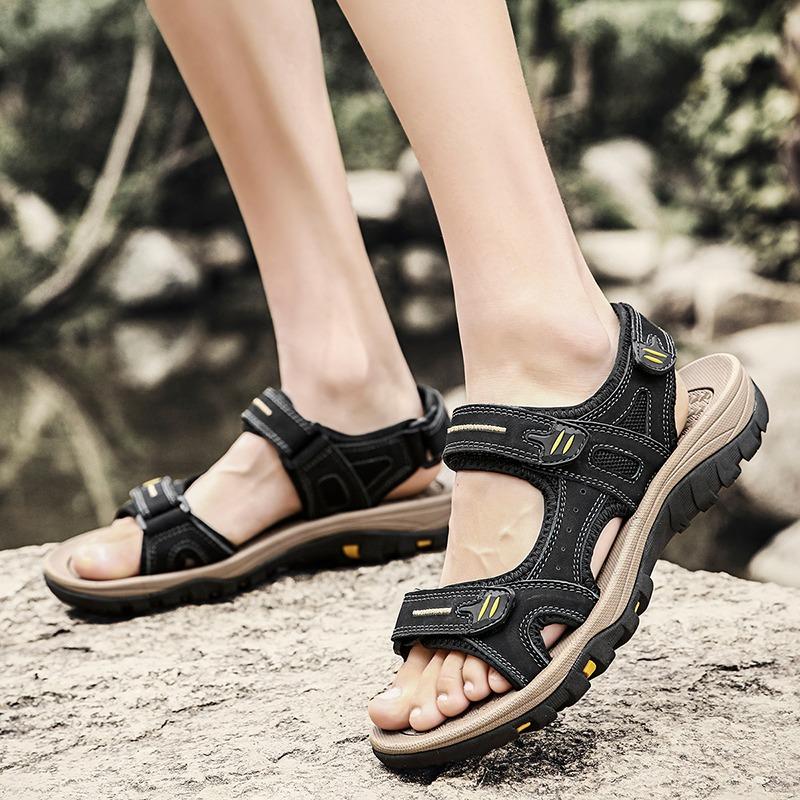 38-48 pánské velké sandály z pravé kůže muži léto muži plážové sandály venkovní sandály pro muže