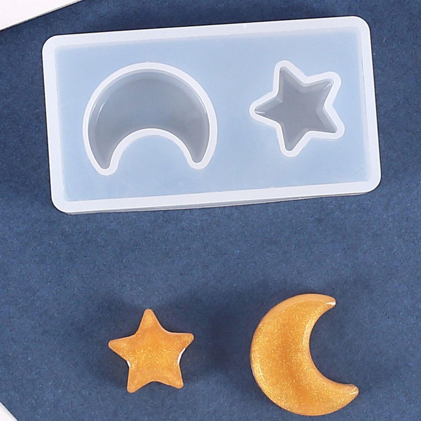 

1 шт.-Звезда Луна Ювелирные изделия Силиконовая форма Смола Эпоксидная DIY Украшение для мобильного телефона Ювелирные инструменты Кристальная форма белый