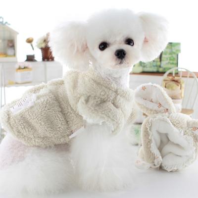 Pet Autumn Winter Clothes Rabbit Ear Hat Skirt Cold Proof Warm Clothing Outdoor Eddy Bear Pet Clothing Dog Parkas Puppy Clothes