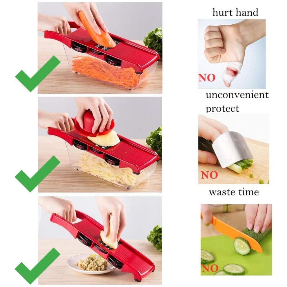 All-purpose Cutting Companion, Multi-functional Use Shredder For Sliced And Wavy Cuts, With Adjustable Thickness, Comfortable Design, And Safety