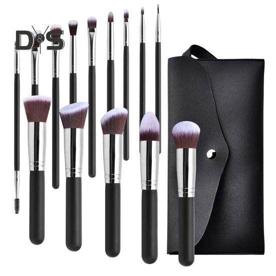 

14 шт./набор кистей для макияжа для начинающих, мягкая щетина, кисть для пудры, кисть для румян, кисть для теней для век, полный набор косметических инструментов для женщин и девушек C