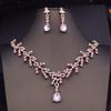 Princess Crown Bridal Jewelry Sets for Girls Blue Tiaras Choker Necklace Sets Bride Wedding Dress Prom Jewelry Accessories