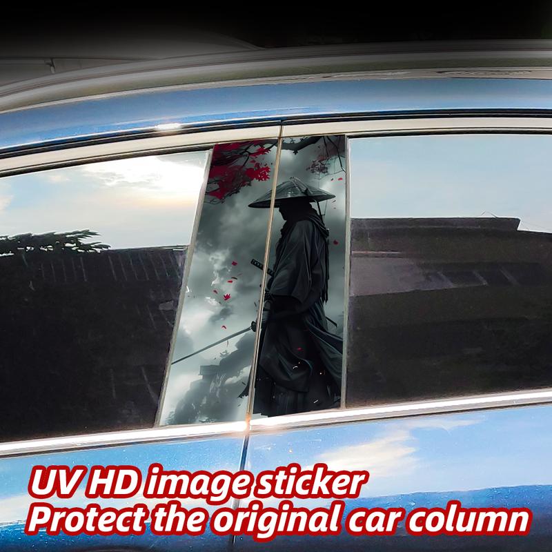 Samurai Car Stickers Waterproof Auto B Pillar Decor Cover Scratches Durable Car Doors Pillar Vinyl Decals Vehicle Decors
