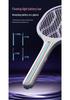 Rechargeable Electric Mosquito Swatter & Lamp with Wall-Mounted Charger and Automatic Luring Repellent.