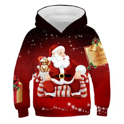 2025 Kinder Frohe Weihnachten Kapuzenpullover Mode Jungen Mädchen Langarm 3D Sweatshirt Jungen Lässig Kinderkleidung 3-14 Jahre Streetwear