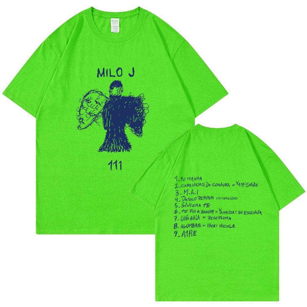 Rapper Milo J Tour T-shirt 111 Album Merch T-Shirts Men Women Fashion Hip Hop Short Sleeve T Shirt Fans Gift Harajuku Streetwear