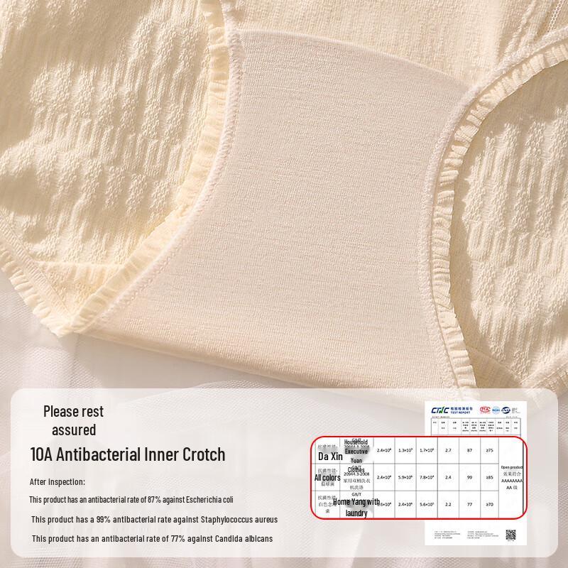 Palanduo Women's Anti-Bacterial Lace Cotton Mid-Waist Briefs 4-Pack