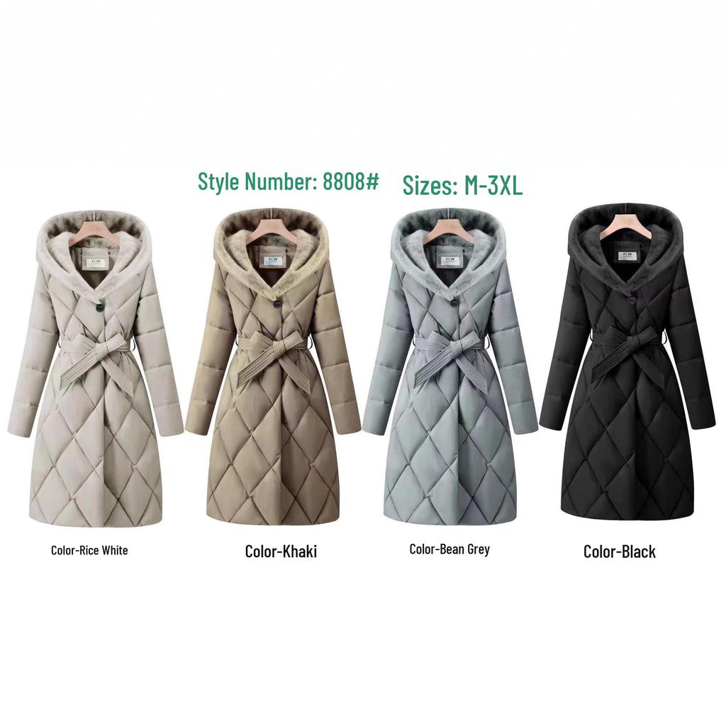 Women’s Long Over-the-Knee Cotton Coat - Winter Plus Size Fashion for Middle-Aged & Elderly