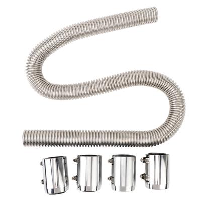48inch Radiator Flexible Coolant Water Hose Kit Universal Heat Resistant Stainless Steel Heat Dissipation Hose Set with