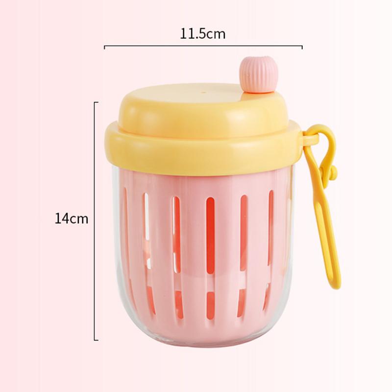 

Portable Fruit Salad Cup Oatmeal Cup Fresh-Keeping Cup With Fork Office Breakfast Cup Double Layer Can Drain And Keep Fresh