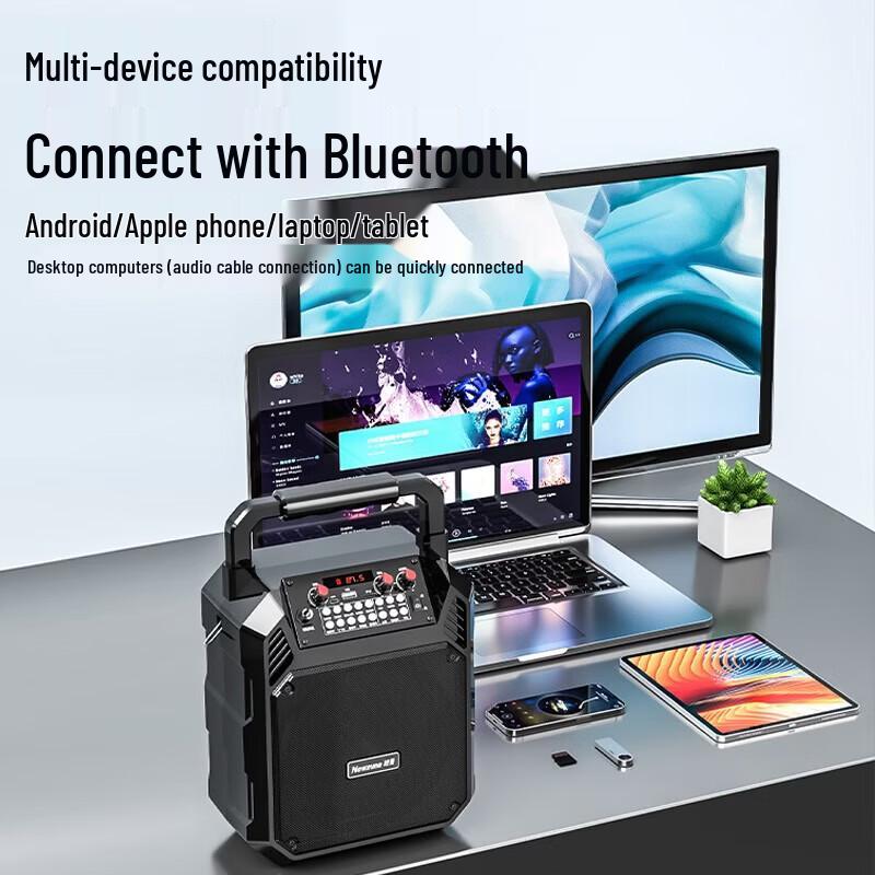 Newsmy K503 Portable Karaoke Speaker with Dual Mics (CN version)