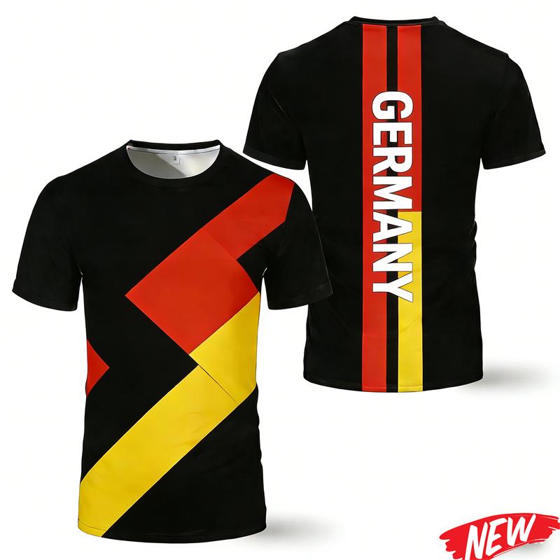 Fashion Germany Flag Graphic T Shirt Men Trendy 3D Printed Football Jersey Cool Streetwear Short Sleeve Oversized Tee Shirts