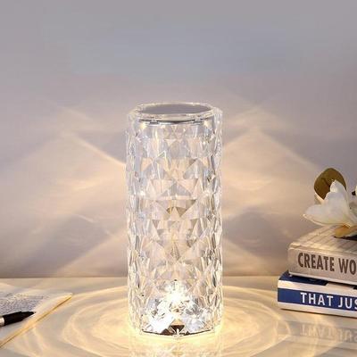16 kolorów LED Kryształowa Róża Lampa stołowa Projektor Dotykowy Regulowany Romantyczny Diament Atmosfera Światło USB Dotykowy Lampa Nocna