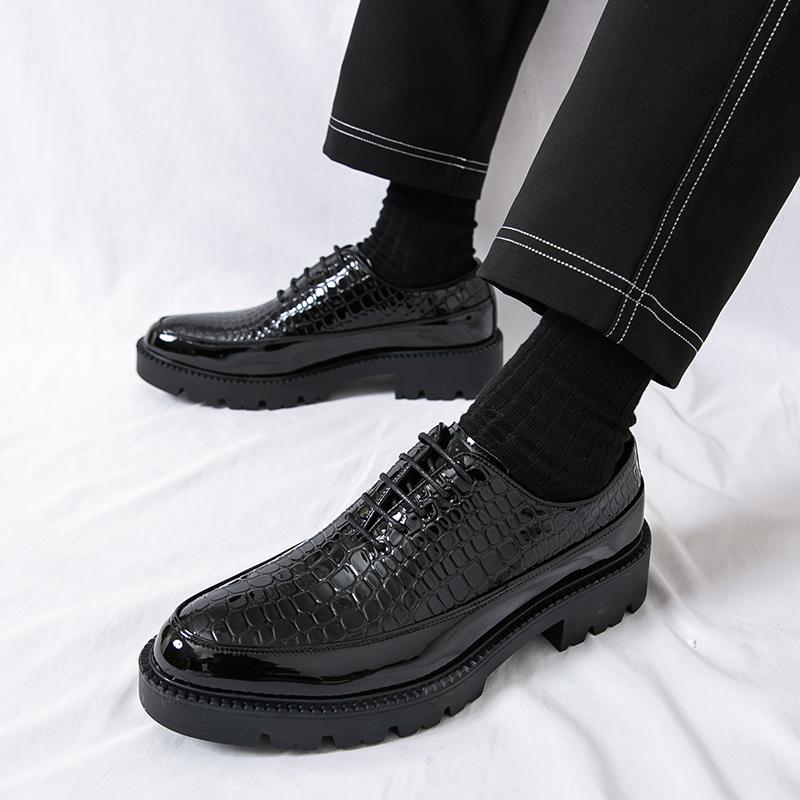Fashion British Style Men Leather Dress Oxfords Shoe New Trend Leather Men's Walking Shoes High Quality Mens Business Dress Shoes