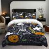 3-piece Halloween Skeleton Pattern, 1 Quill Cover+2 Pillowcases, Coreless, Soft and Comfortable Quill Cover Set