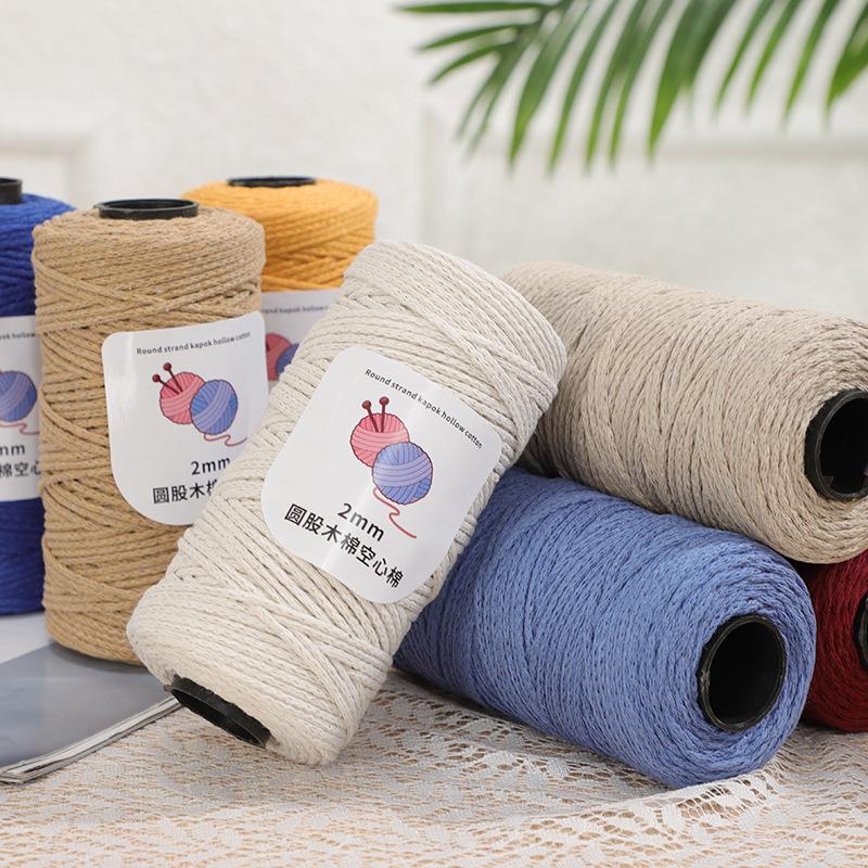 150g/150m 2mm Round Strand Hollow Yarn,European Hook Bag Core Diy Thread,Many Colors,Hand-knitted Crochet Matching Crocheting