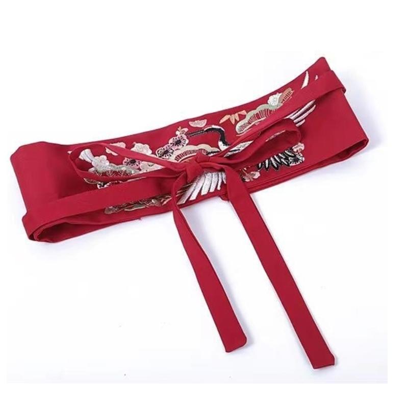 Exquisite Embroidery Hanfu Waistband for Women Wrap Dress Halter Dress Tie Belt