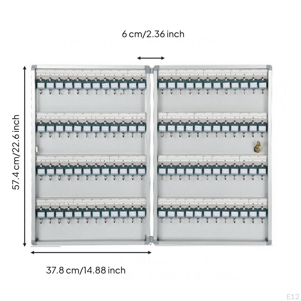 Aluminum Alloy Key Cabinet | Writable Identification Labels, Textured Metal Panel, WallMounted
